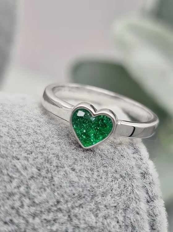 PLAIN HEART 925 SILVER RING