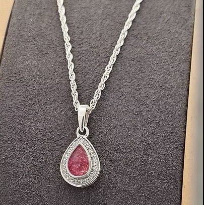 CZ PEAR NECKLACE 925 SILVER