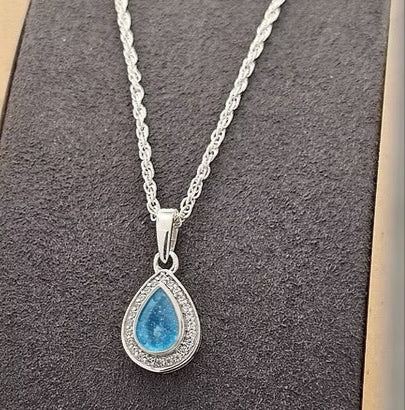 CZ PEAR NECKLACE 925 SILVER