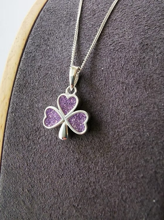 SHAMROCK NECKLACE 12MM 925 SILVER