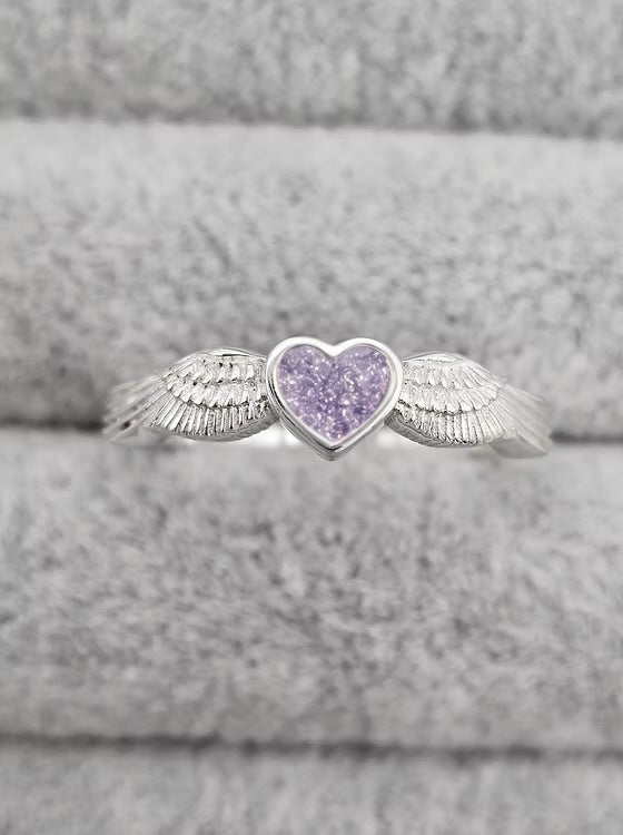 ANGEL WING HEART 925 SILVER RING
