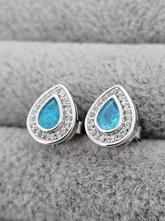 PEAR CZ 925 SILVER EARRINGS