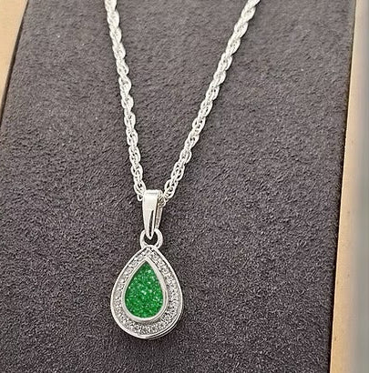 CZ PEAR NECKLACE 925 SILVER