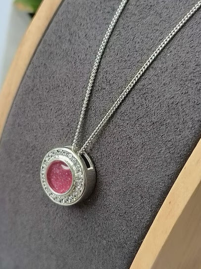 CZ HALO FLOATING NECKLACE 925 SILVER