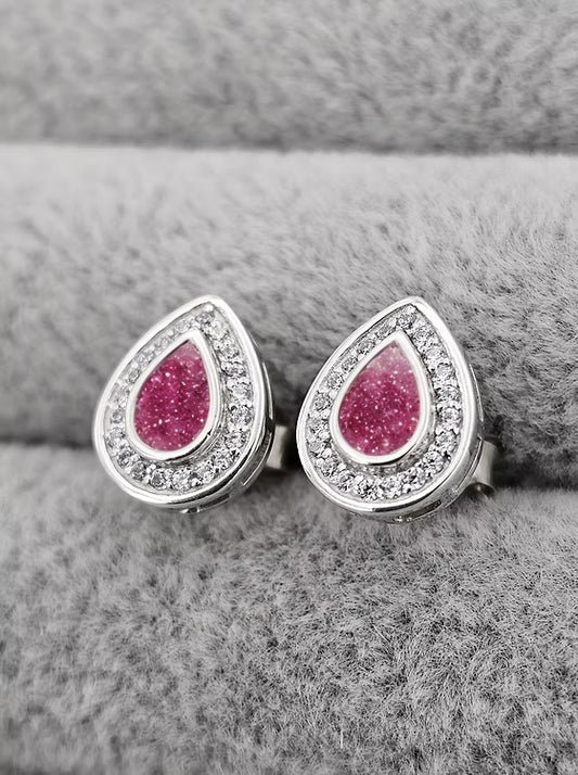 PEAR CZ 925 SILVER EARRINGS