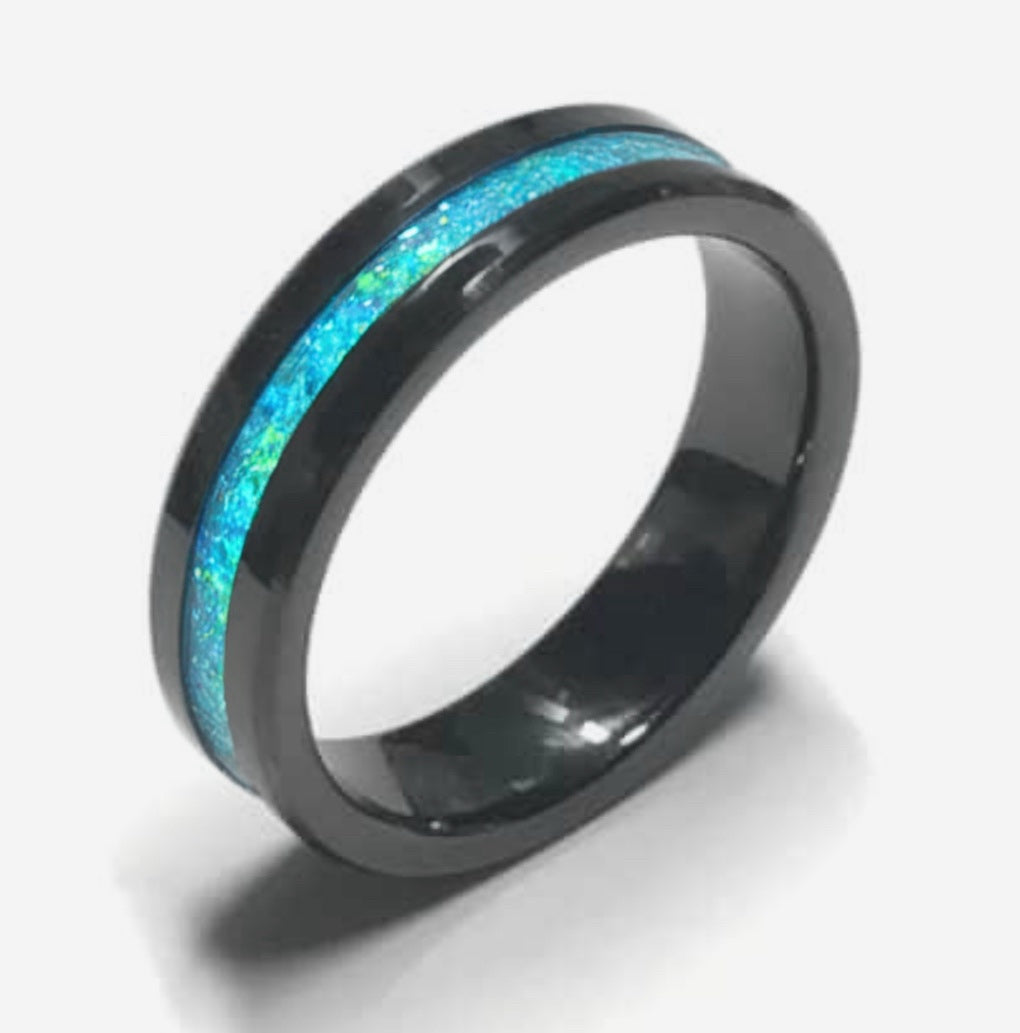 8MM BLACK CERAMIC RING
