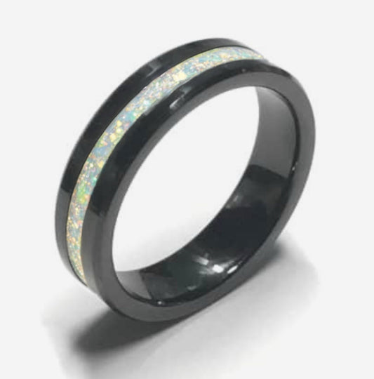 8MM BLACK CERAMIC RING