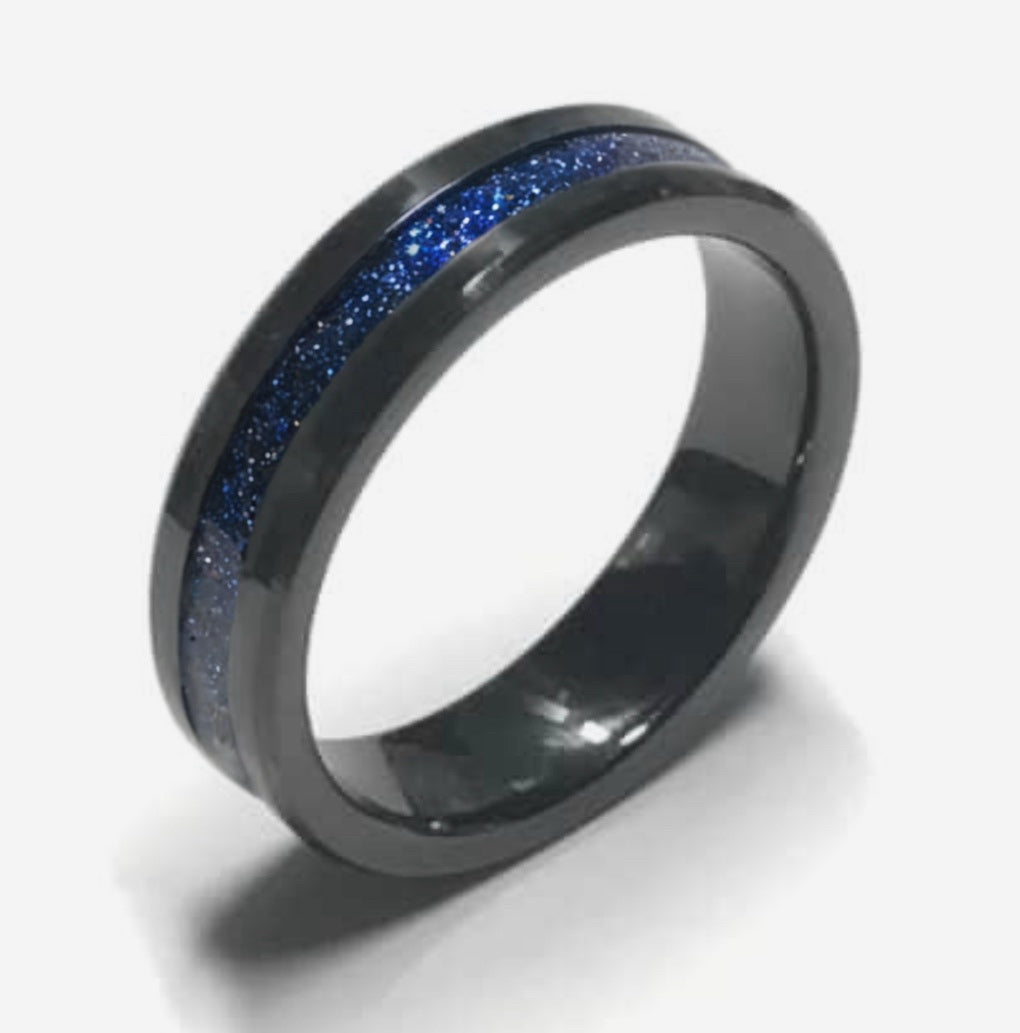 8MM BLACK CERAMIC RING
