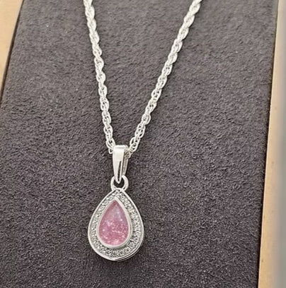 CZ PEAR NECKLACE 925 SILVER