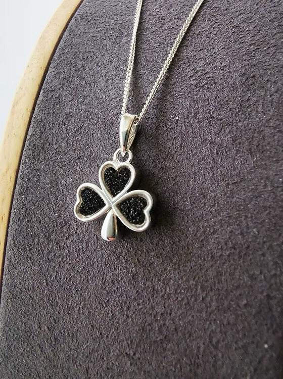 SHAMROCK NECKLACE 12MM 925 SILVER