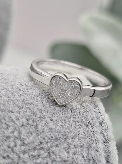 PLAIN HEART 925 SILVER RING
