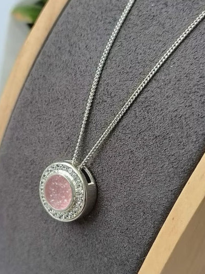 CZ HALO FLOATING NECKLACE 925 SILVER