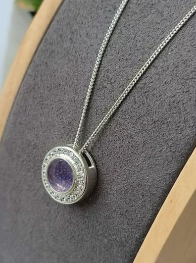 CZ HALO FLOATING NECKLACE 925 SILVER