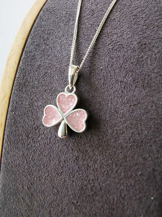 SHAMROCK NECKLACE 12MM 925 SILVER