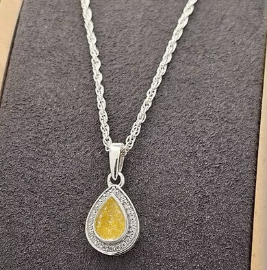 CZ PEAR NECKLACE 925 SILVER