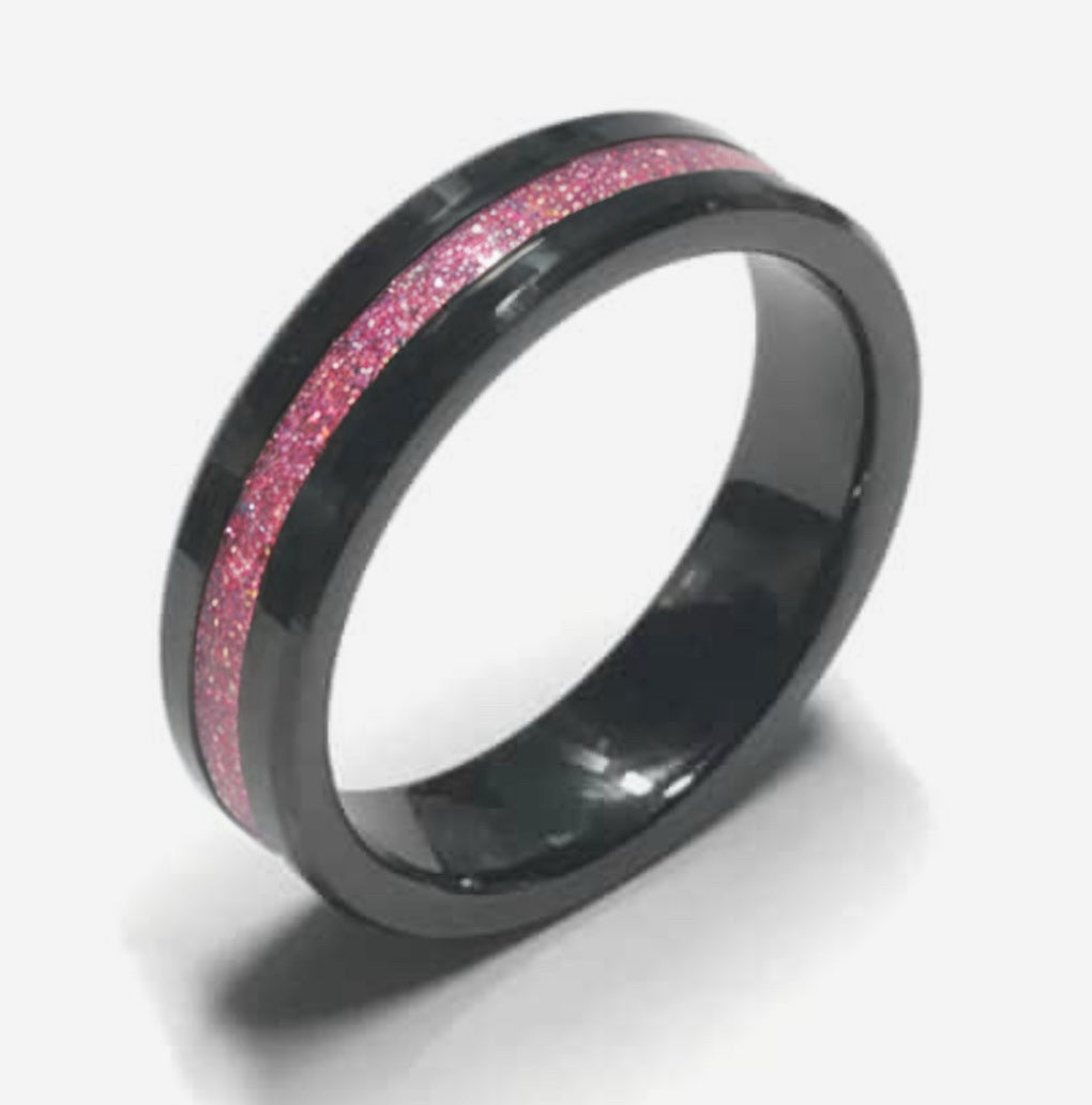 8MM BLACK CERAMIC RING
