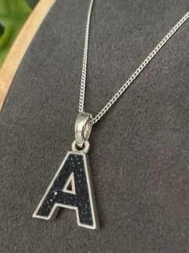 INITIAL LETTER LARGE 925 SILVER NECKLACE