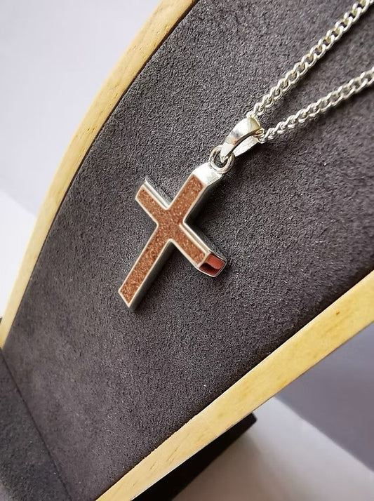 GENTS 3D CROSS NECKLACE 925 SILVER