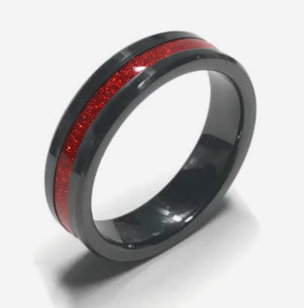 8MM BLACK CERAMIC RING