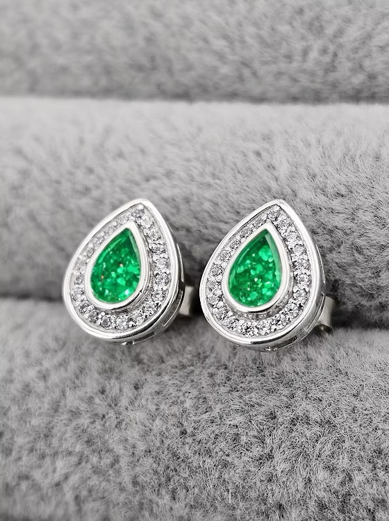 PEAR CZ 925 SILVER EARRINGS