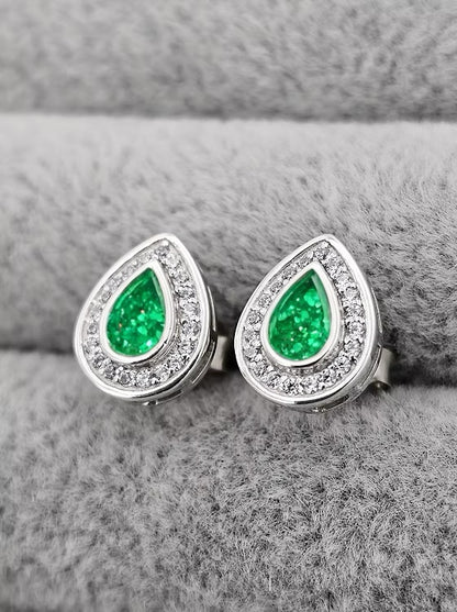 PEAR CZ 925 SILVER EARRINGS