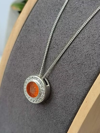 CZ HALO FLOATING NECKLACE 925 SILVER