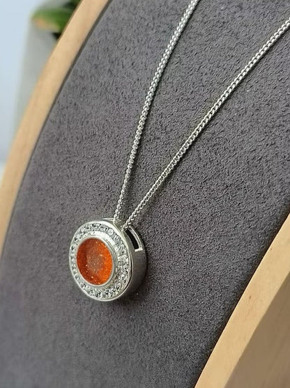 CZ HALO FLOATING NECKLACE 925 SILVER